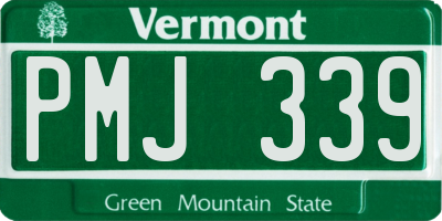 VT license plate PMJ339