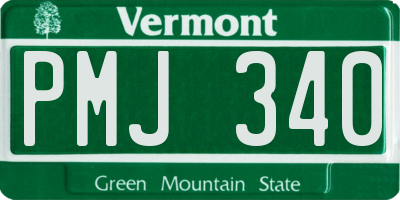 VT license plate PMJ340