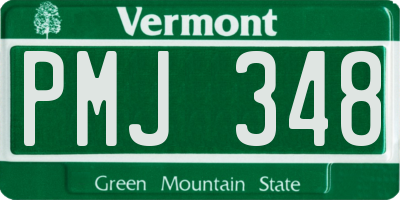 VT license plate PMJ348
