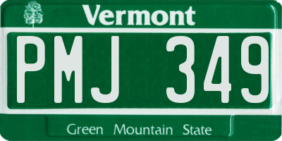 VT license plate PMJ349