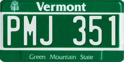 VT license plate PMJ351