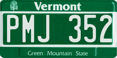 VT license plate PMJ352