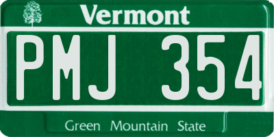 VT license plate PMJ354