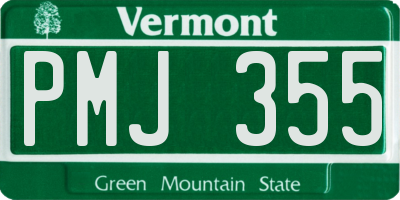 VT license plate PMJ355