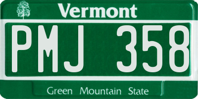 VT license plate PMJ358