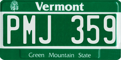 VT license plate PMJ359
