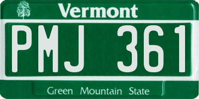 VT license plate PMJ361