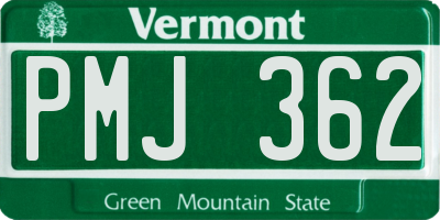 VT license plate PMJ362