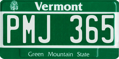VT license plate PMJ365