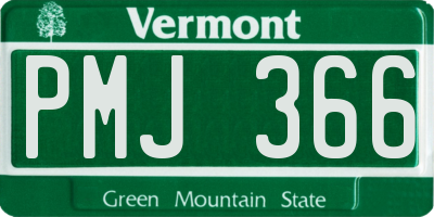 VT license plate PMJ366