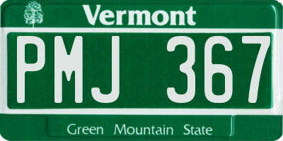 VT license plate PMJ367