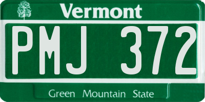 VT license plate PMJ372