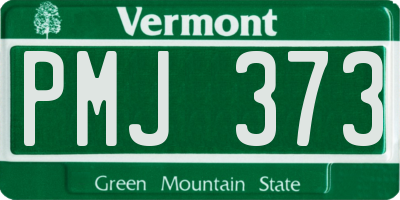 VT license plate PMJ373