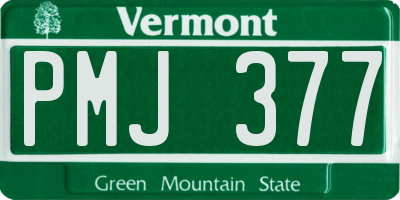 VT license plate PMJ377