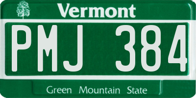 VT license plate PMJ384