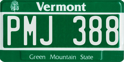 VT license plate PMJ388