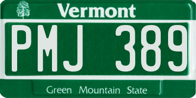 VT license plate PMJ389