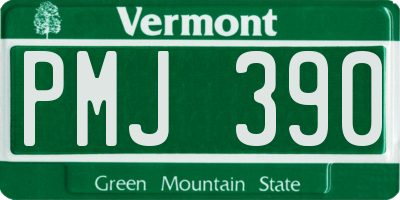 VT license plate PMJ390
