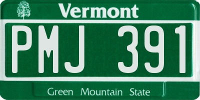 VT license plate PMJ391