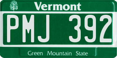 VT license plate PMJ392