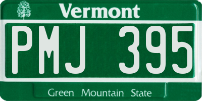 VT license plate PMJ395