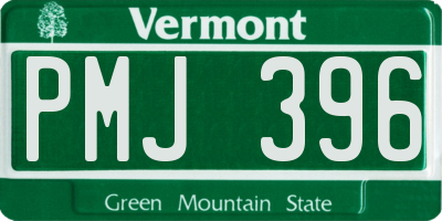 VT license plate PMJ396