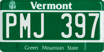 VT license plate PMJ397