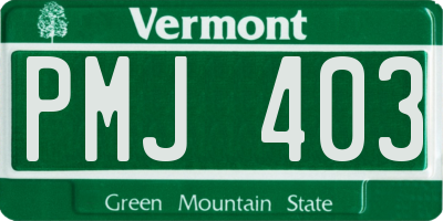 VT license plate PMJ403