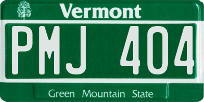 VT license plate PMJ404