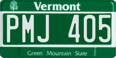 VT license plate PMJ405