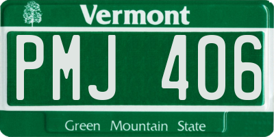 VT license plate PMJ406