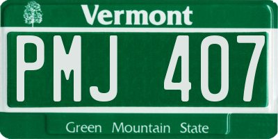 VT license plate PMJ407