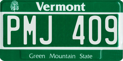 VT license plate PMJ409