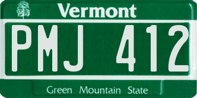 VT license plate PMJ412