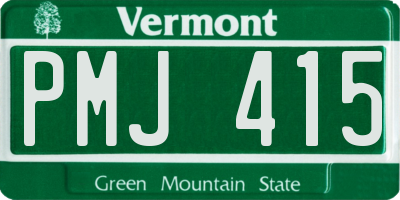 VT license plate PMJ415