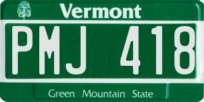 VT license plate PMJ418