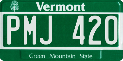 VT license plate PMJ420