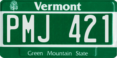 VT license plate PMJ421
