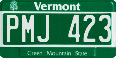 VT license plate PMJ423