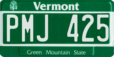 VT license plate PMJ425