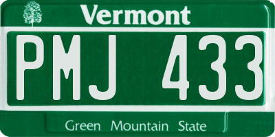 VT license plate PMJ433