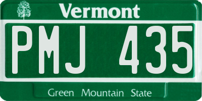 VT license plate PMJ435