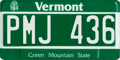 VT license plate PMJ436