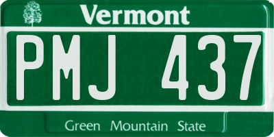 VT license plate PMJ437