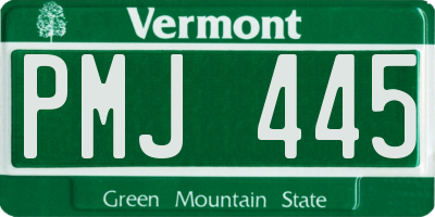 VT license plate PMJ445