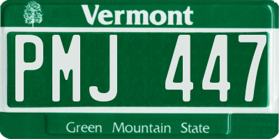 VT license plate PMJ447