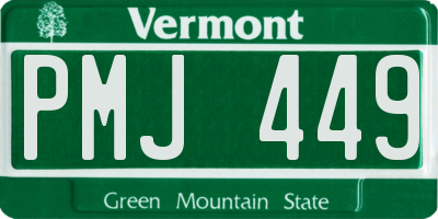 VT license plate PMJ449