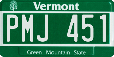 VT license plate PMJ451