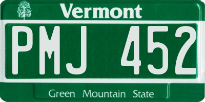 VT license plate PMJ452