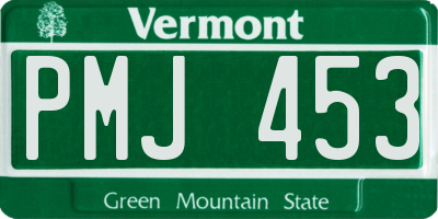 VT license plate PMJ453
